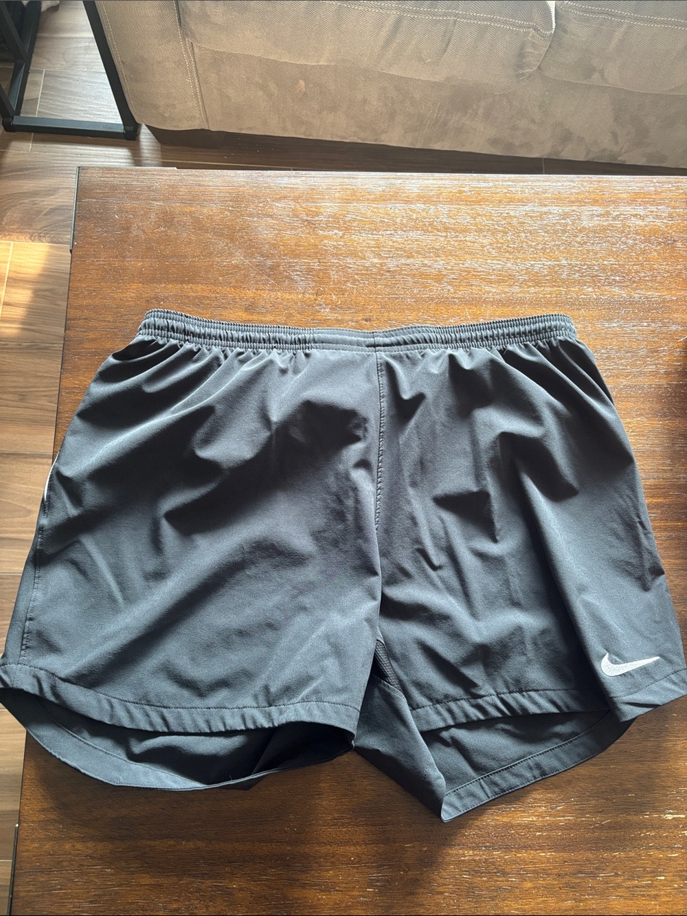 Nike  Black Athletic Running Shorts with Swoosh
